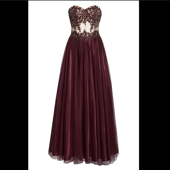 NWT‎ Blondie Nites Strapless Applique Ballgown [ SZ 5 ] - Picture 2 of 6